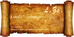 Lebó Zsombor névjegykártya