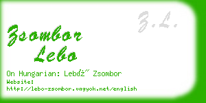 zsombor lebo business card